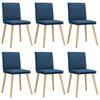 vidaXL Chaises &agrave; manger lot de 6 bleu tissu