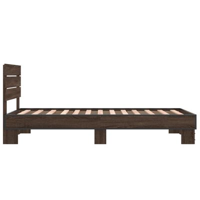 vidaXL Cadre de lit sans matelas chêne marron 75x190 cm