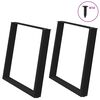 vidaXL Pieds de table &agrave; manger en U 2 pi&egrave;ces Noir 100 x (72-73) cm Acier