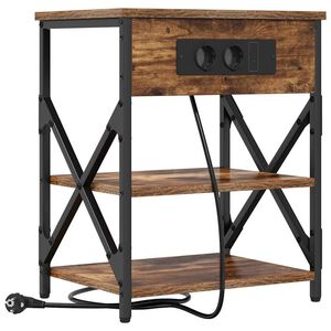 vidaXL Cabinet de chevet Ch&ecirc;ne fum&eacute; 41 x 31 x 51 cm Bois d'ing&eacute;nierie