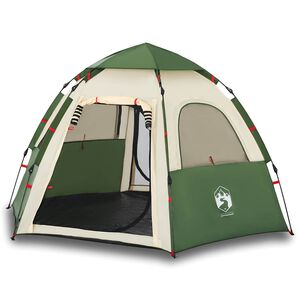 vidaXL Tente de camping cabine 4 personnes vert lib&eacute;ration rapide