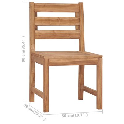 vidaXL Chaises de jardin lot de 2 Bois de teck solide