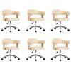 vidaXL Chaises pivotantes &agrave; manger lot de 6 cr&egrave;me similicuir
