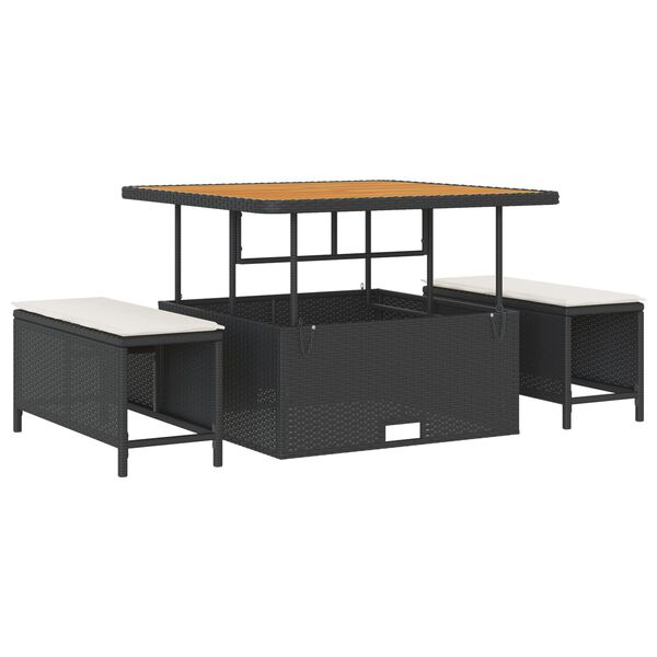 vidaXL Ensemble de canap&eacute; de jardin avec coussin 13 pcs Noir et Cr&egrave;me