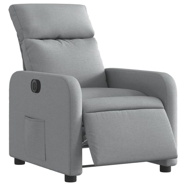 vidaXL Fauteuil inclinable &eacute;lectrique Gris clair Tissu