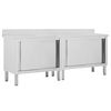 vidaXL Tables avec portes coulissantes 2 pcs 200x50x(95-97) cm Inox