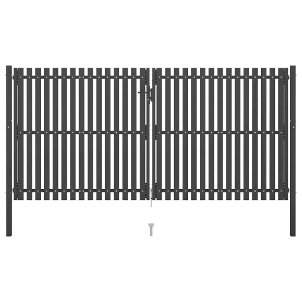 vidaXL Portail de jardin en acier 400 x 175 cm anthracite