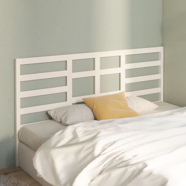 vidaXL T&ecirc;te de lit Blanc 186x4x104 cm Bois massif de pin