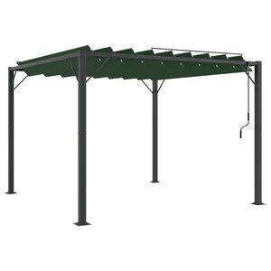 vidaXL Gazebo avec toiture louv&eacute;e 3 x 3 x 2,14 m Vert