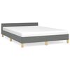 vidaXL Cadre de lit sans matelas gris fonc&eacute; tissu