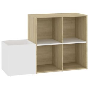 vidaXL Armoire &agrave; chaussures entr&eacute;e blanc ch&ecirc;ne sonoma bois ing&eacute;nierie