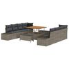 vidaXL Ensemble de canap&eacute; de jardin Gris Poly rotin