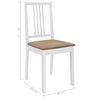 vidaXL Chaises à manger avec coussins lot de 4 blanc bois solide