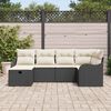 vidaXL Ensemble de canap&eacute; de jardin 6 pcs Noir et cr&egrave;me Poly rotin