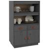 vidaXL Buffet haut Gris 67x40x108,5 cm Bois massif de pin