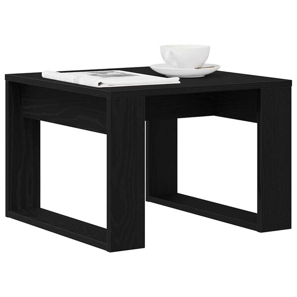 vidaXL Table basse Ch&ecirc;ne noir 50 x 50 x 35 cm Bois d'ing&eacute;nierie