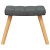 vidaXL Chaise &agrave; bascule avec tabouret Gris fonc&eacute; Tissu