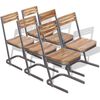 vidaXL Chaises &agrave; manger lot de 6 bois de teck massif
