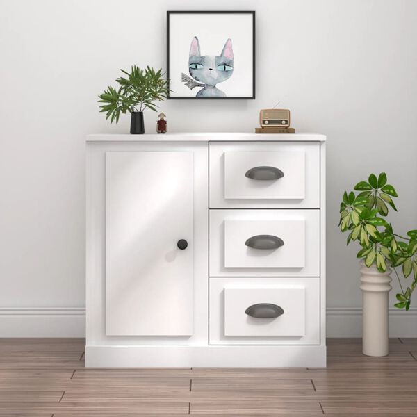 vidaXL Buffet blanc 70x35,5x67,5 cm bois d'ingénierie
