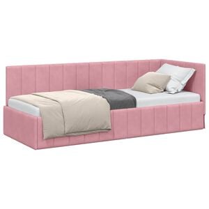 vidaXL Cadre de lit d'angle Rose 80 x 200 cm Velours