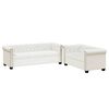 vidaXL Canap&eacute; Chesterfield &agrave; 2 places et &agrave; 3 places blanc
