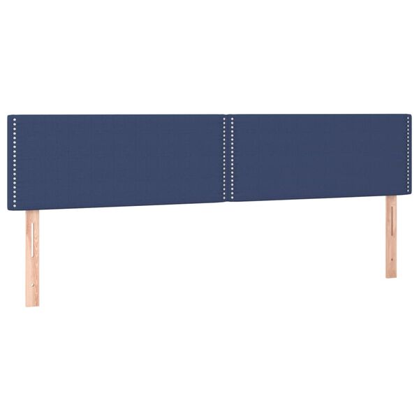 vidaXL T&ecirc;te de lit &agrave; LED Bleu 200x5x78/88 cm Tissu