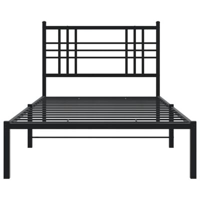 vidaXL Cadre de lit métal sans matelas avec tête de lit noir 100x200cm