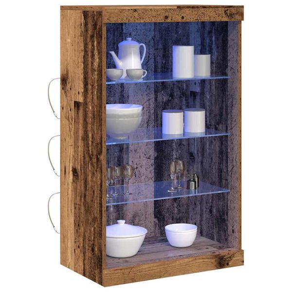 vidaXL Buffet LED Bois ancien 60,5 x 37 x 100 cm Bois d'ing&eacute;nierie