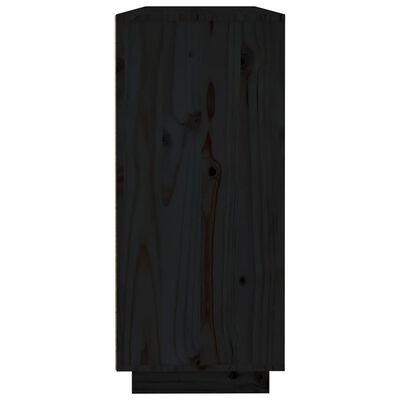 vidaXL Buffet Noir 120x35x80 cm Bois massif de pin