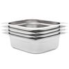 vidaXL R&eacute;cipients Gastronorm 4 pcs GN 1/2 100 mm Acier inoxydable