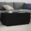 vidaXL Table basse avec lumi&egrave;res LED ch&ecirc;ne noir 90x50x40 cm