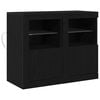 vidaXL Buffet LED 2 pc 41 x 37 x 67 cm Bois d'ing&eacute;nierie Ch&ecirc;ne noir