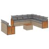 vidaXL Salon de jardin avec coussins 10 pcs beige r&eacute;sine tress&eacute;e