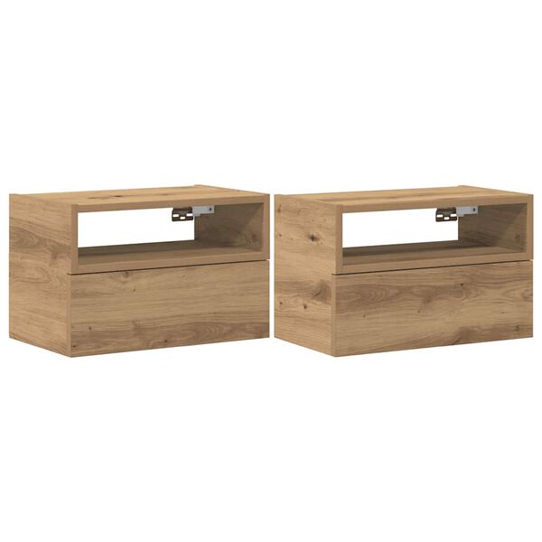 vidaXL Tables de chevet murales 2 pcs ch&ecirc;ne artisanal 45x26x28,5 cm