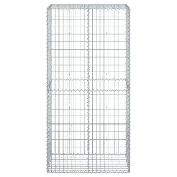 vidaXL Panier gabion avec couvercle 100x50x200 cm fer galvanisé