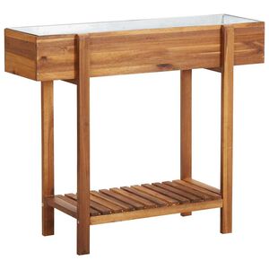 vidaXL Lit sur&eacute;lev&eacute; de jardin Bois massif d'acacia et zinc