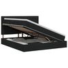 vidaXL Lit avec rangement et matelas Noir 140 x 190 cm tissu