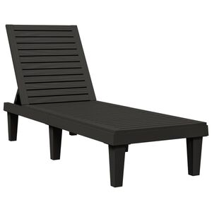 vidaXL Chaise longue noir 155x58x83 cm polypropyl&egrave;ne