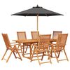 vidaXL Ensemble de salle &agrave; manger d'ext&eacute;rieur avec parasol 8 pc