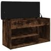 vidaXL Banc &agrave; chaussures ch&ecirc;ne fum&eacute; 82x32x45,5 cm bois d'ing&eacute;nierie