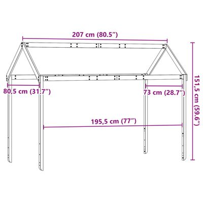 vidaXL Toit de lit pour enfants 207x80,5x151,5 cm bois de pin massif