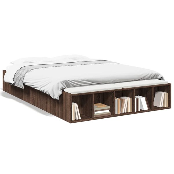 vidaXL Cadre de lit sans matelas ch&ecirc;ne marron 140x190 cm