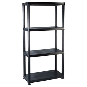 vidaXL &Eacute;tag&egrave;re de rangement &agrave; 4 niveaux Noir 61x30,5x130 cm Plastique