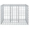 vidaXL Lit sur&eacute;lev&eacute; gabion Argent&eacute; 60 x 60 x 40 cm Acier galvanis&eacute;
