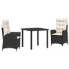 vidaXL Ensemble de salle &agrave; manger pour jardin 3 pc Beige polyrotin