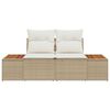 vidaXL Canap&eacute; de jardin Beige 184 x 62 x 85cm polyrotin