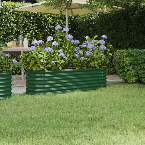 vidaXL Lit surélevé de jardin Acier galvanisé 152x40x36 cm Vert