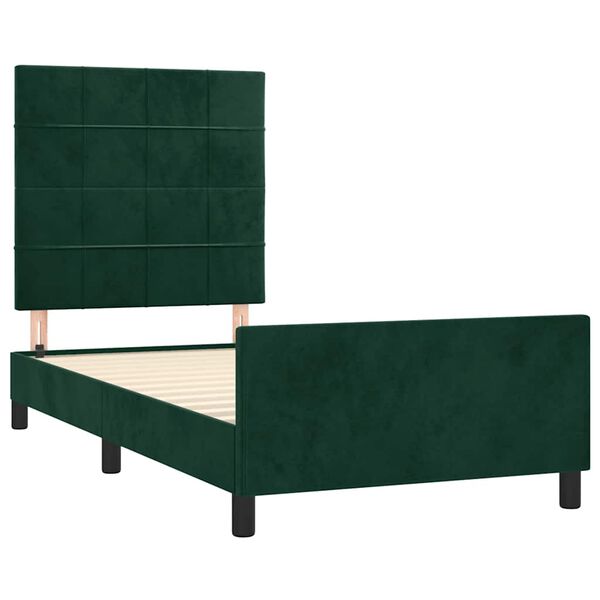 vidaXL Cadre de lit sans matelas vert fonc&eacute; 120x200 cm velours