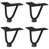 vidaXL Pieds en épingle à cheveux pour table basse 4 pièces Noir 10 cm Acier massif
