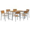vidaXL Ensemble de salle &agrave; manger pour jardin 7 pcs Gris
